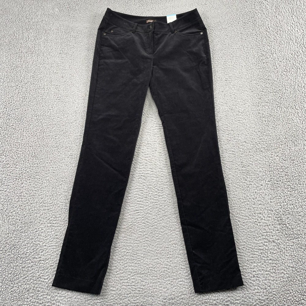 J.McLaughlin Pants Women 6 Black Felicity Corduroy 5-Pocket Straight Leg Stretch